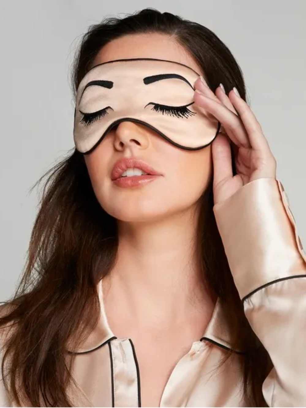 NWOT Agent Provocateur Audree Blush Pink 100% Silk Eye Mask Eyelash Mask